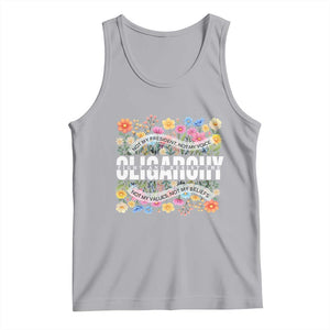 Not My President Subtle Floral Tank Top Not My Voice Values Beliefs TS02 Athletic Heather Print Your Wear
