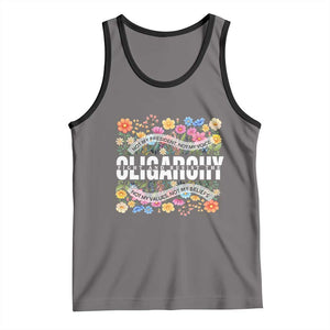 Not My President Subtle Floral Tank Top Not My Voice Values Beliefs TS02 Deep Heather Black Print Your Wear