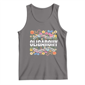 Not My President Subtle Floral Tank Top Not My Voice Values Beliefs TS02 Deep Heather Print Your Wear