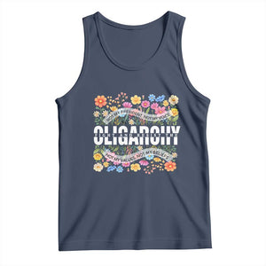 Not My President Subtle Floral Tank Top Not My Voice Values Beliefs TS02 Navy Print Your Wear
