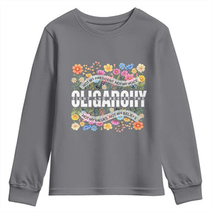 Not My President Subtle Floral Youth Sweatshirt Not My Voice Values Beliefs TS02 Charcoal Print Your Wear