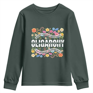 Not My President Subtle Floral Youth Sweatshirt Not My Voice Values Beliefs TS02 Dark Forest Green Print Your Wear