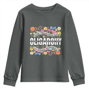 Not My President Subtle Floral Youth Sweatshirt Not My Voice Values Beliefs TS02 Dark Heather Print Your Wear