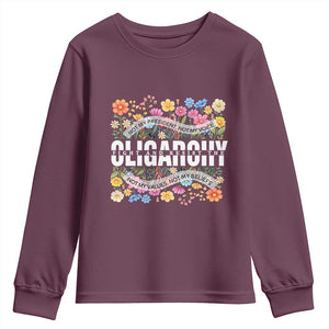 Not My President Subtle Floral Youth Sweatshirt Not My Voice Values Beliefs TS02 Maroon Print Your Wear