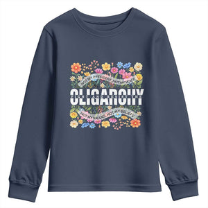 Not My President Subtle Floral Youth Sweatshirt Not My Voice Values Beliefs TS02 Navy Print Your Wear