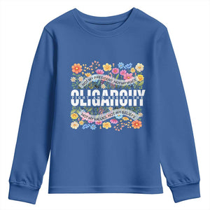 Not My President Subtle Floral Youth Sweatshirt Not My Voice Values Beliefs TS02 Royal Blue Print Your Wear