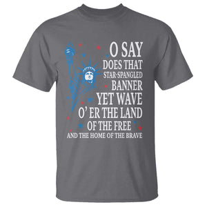 O Say Does That Star Spangled Banner T Shirt Patriotic American National Anthem Statue of Liberty TS11 Charcoal Print Your Wear