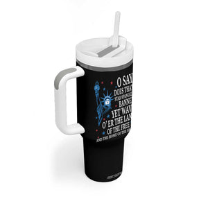 O Say Does That Star Spangled Banner Tumbler With Handle Patriotic American National Anthem Statue of Liberty TS11 Print Your Wear