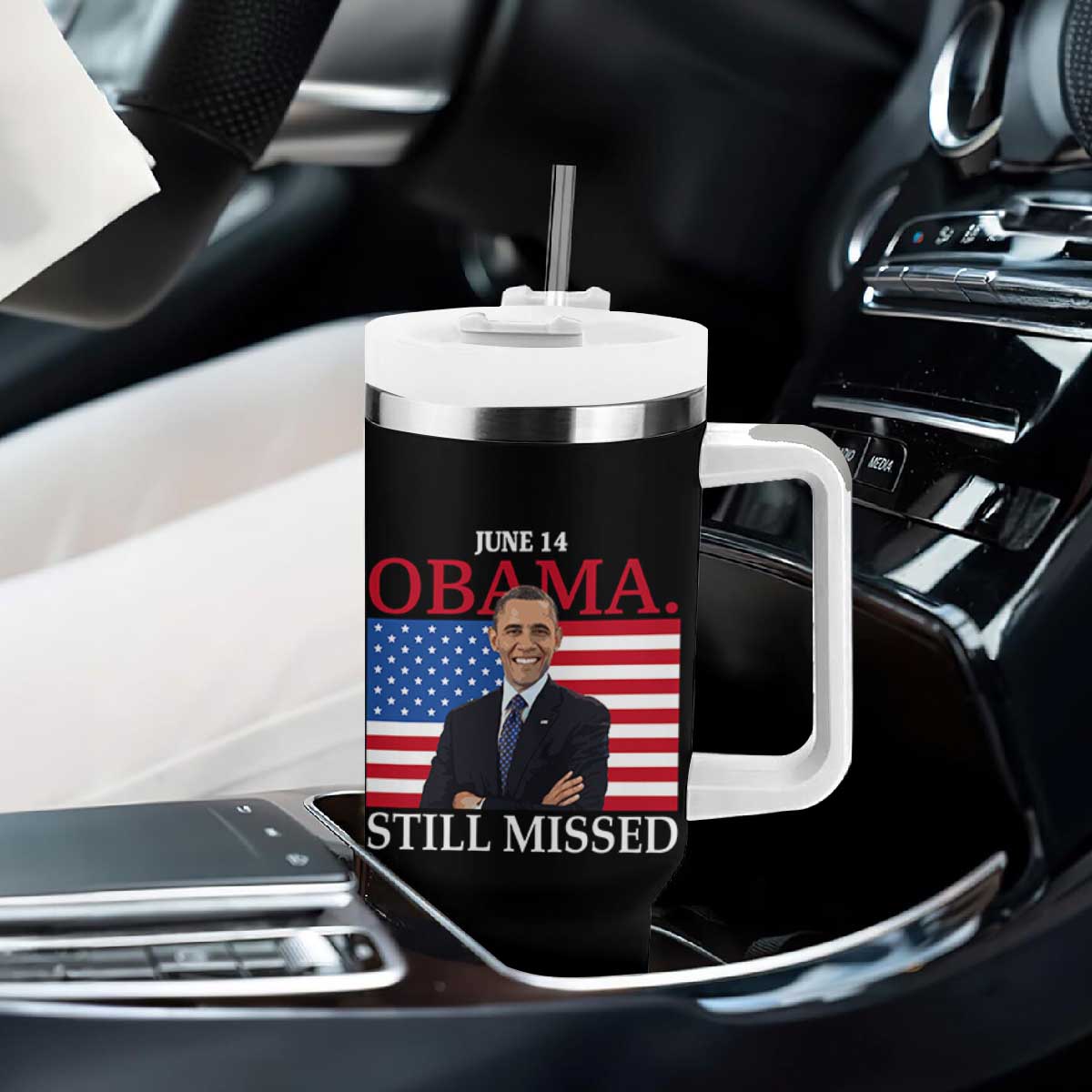 Obama Still Missed Tumbler With Handle Patriotic Tribute for June 14 TS02 Print Your Wear
