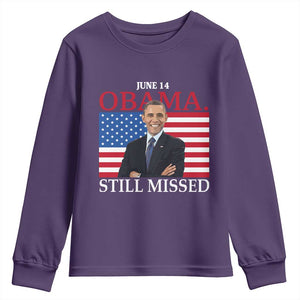 Obama Still Missed Youth Sweatshirt Patriotic Tribute for June 14 TS02 Purple Print Your Wear