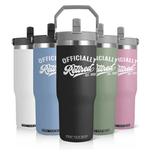 Officially Retired 2025 Flip Straw Tumbler Vintage Retirement TS10 Print Your Wear