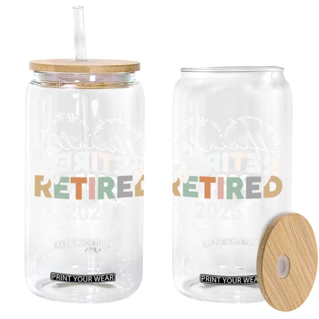 Officially Retired 2025 Glass Can Women Retirement Vintage TS10 Black Print Your Wear