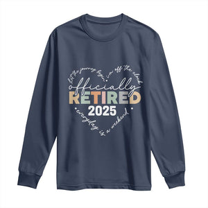 Officially Retired 2025 Long Sleeve Shirt Women Retirement Vintage TS10 Navy Print Your Wear
