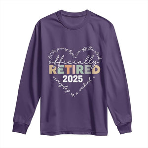 Officially Retired 2025 Long Sleeve Shirt Women Retirement Vintage TS10 Purple Print Your Wear