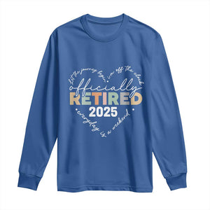 Officially Retired 2025 Long Sleeve Shirt Women Retirement Vintage TS10 Royal Blue Print Your Wear