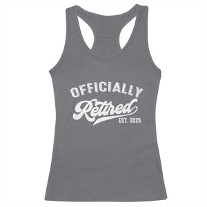 Officially Retired 2025 Racerback Tank Top Vintage Retirement TS10 Charcoal Print Your Wear