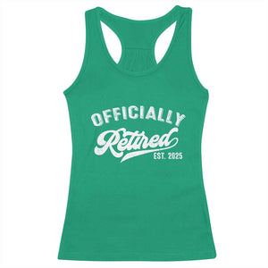 Officially Retired 2025 Racerback Tank Top Vintage Retirement TS10 Irish Green Print Your Wear