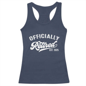 Officially Retired 2025 Racerback Tank Top Vintage Retirement TS10 Navy Print Your Wear