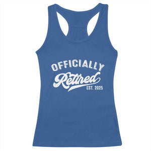 Officially Retired 2025 Racerback Tank Top Vintage Retirement TS10 Royal Blue Print Your Wear