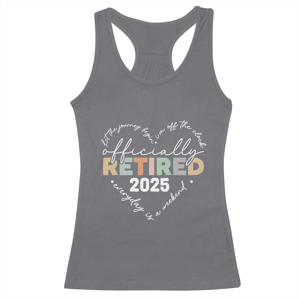 Officially Retired 2025 Racerback Tank Top Women Retirement Vintage TS10 Charcoal Print Your Wear