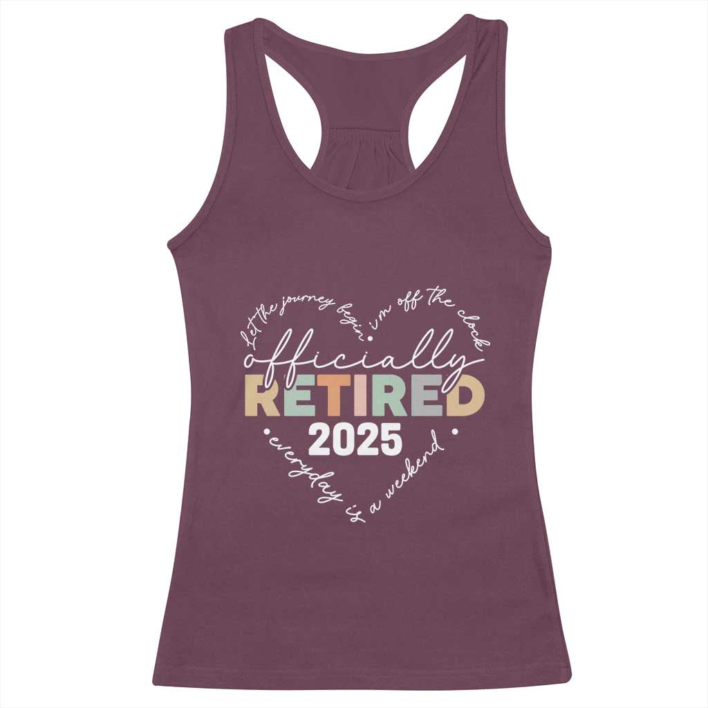 Officially Retired 2025 Racerback Tank Top Women Retirement Vintage TS10 Maroon Print Your Wear