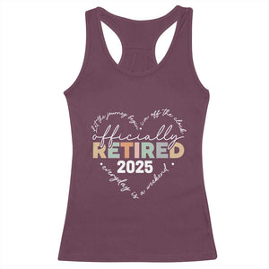 Officially Retired 2025 Racerback Tank Top Women Retirement Vintage TS10 Maroon Print Your Wear