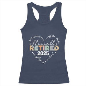 Officially Retired 2025 Racerback Tank Top Women Retirement Vintage TS10 Navy Print Your Wear