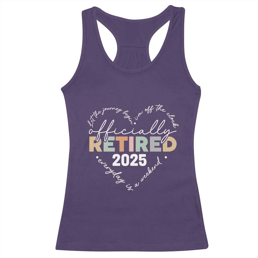 Officially Retired 2025 Racerback Tank Top Women Retirement Vintage TS10 Purple Print Your Wear