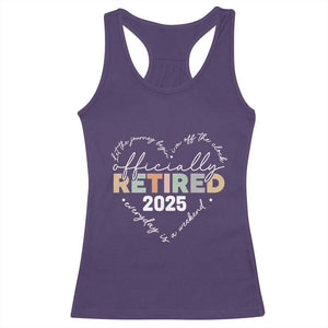 Officially Retired 2025 Racerback Tank Top Women Retirement Vintage TS10 Purple Print Your Wear