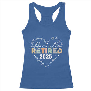 Officially Retired 2025 Racerback Tank Top Women Retirement Vintage TS10 Royal Blue Print Your Wear
