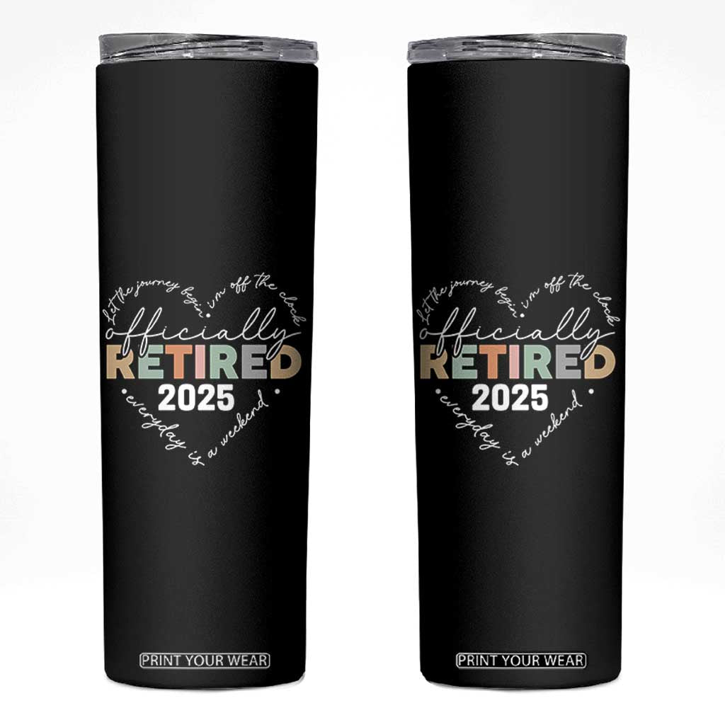 Officially Retired 2025 Skinny Tumbler Women Retirement Vintage TS10 Black Print Your Wear