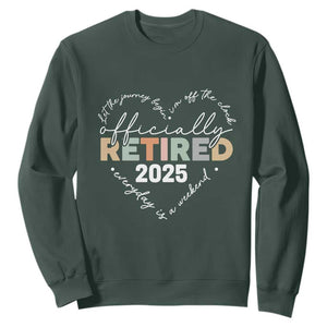 Officially Retired 2025 Sweatshirt Women Retirement Vintage TS10 Dark Forest Green Print Your Wear