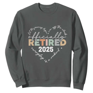 Officially Retired 2025 Sweatshirt Women Retirement Vintage TS10 Dark Heather Print Your Wear