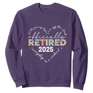 Officially Retired 2025 Sweatshirt Women Retirement Vintage TS10 Purple Print Your Wear