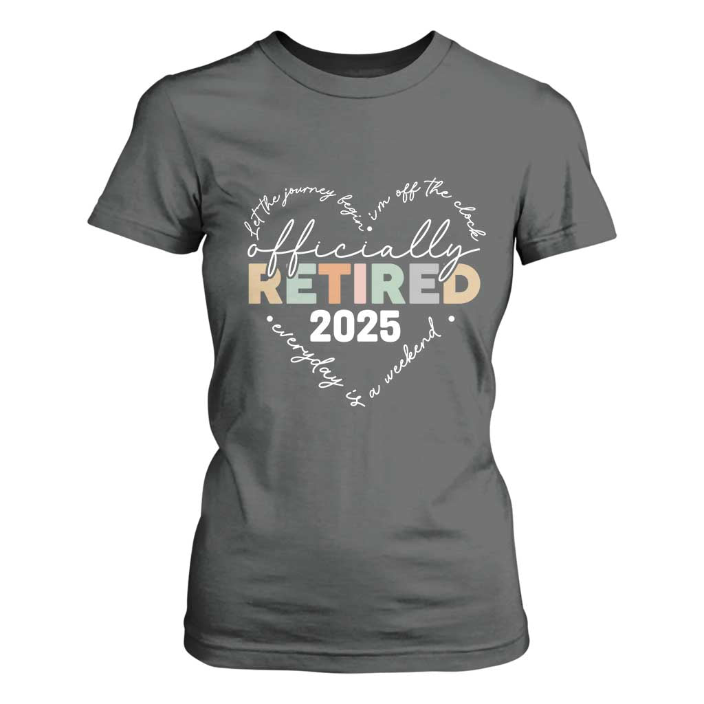 Officially Retired 2025 T Shirt For Women Women Retirement Vintage TS10 Dark Heather Print Your Wear