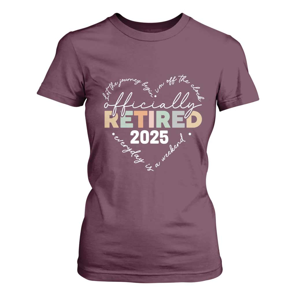 Officially Retired 2025 T Shirt For Women Women Retirement Vintage TS10 Maroon Print Your Wear