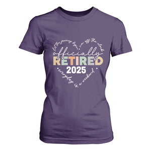 Officially Retired 2025 T Shirt For Women Women Retirement Vintage TS10 Purple Print Your Wear