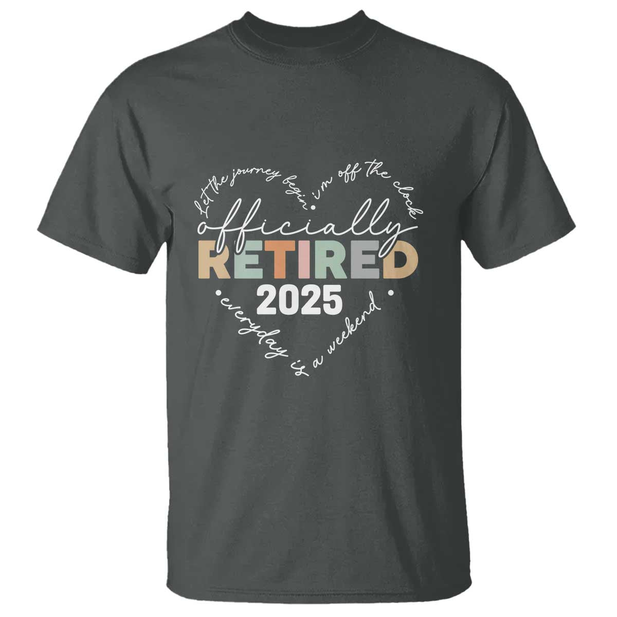 Officially Retired 2025 T Shirt Women Retirement Vintage TS10 Dark Heather Print Your Wear