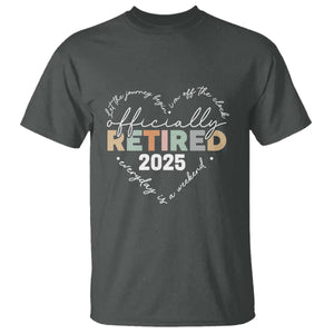 Officially Retired 2025 T Shirt Women Retirement Vintage TS10 Dark Heather Print Your Wear