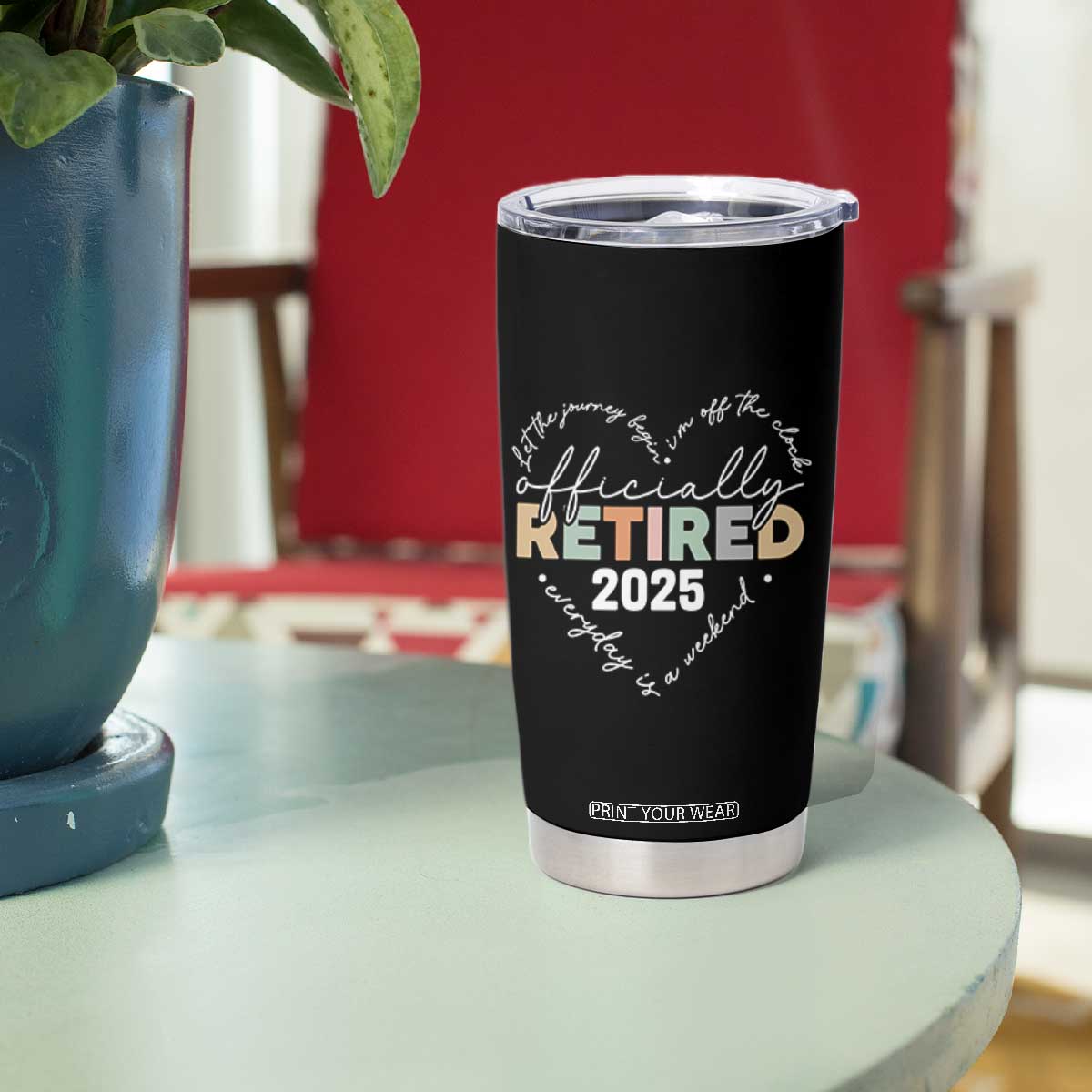 Officially Retired 2025 Tumbler Cup Women Retirement Vintage TS10 Print Your Wear