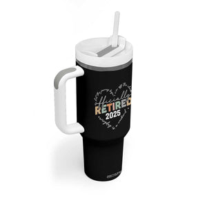 Officially Retired 2025 Tumbler With Handle Women Retirement Vintage TS10 Print Your Wear
