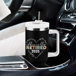 Officially Retired 2025 Tumbler With Handle Women Retirement Vintage TS10 Print Your Wear
