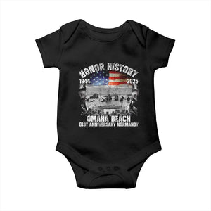 Omaha Beach D Day 81 ST Anniversary Honor History Normandy Baby Onesie American Flag WWII TS11 Black Print Your Wear