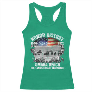 Omaha Beach D Day 81 ST Anniversary Honor History Normandy Racerback Tank Top American Flag WWII TS11 Irish Green Print Your Wear