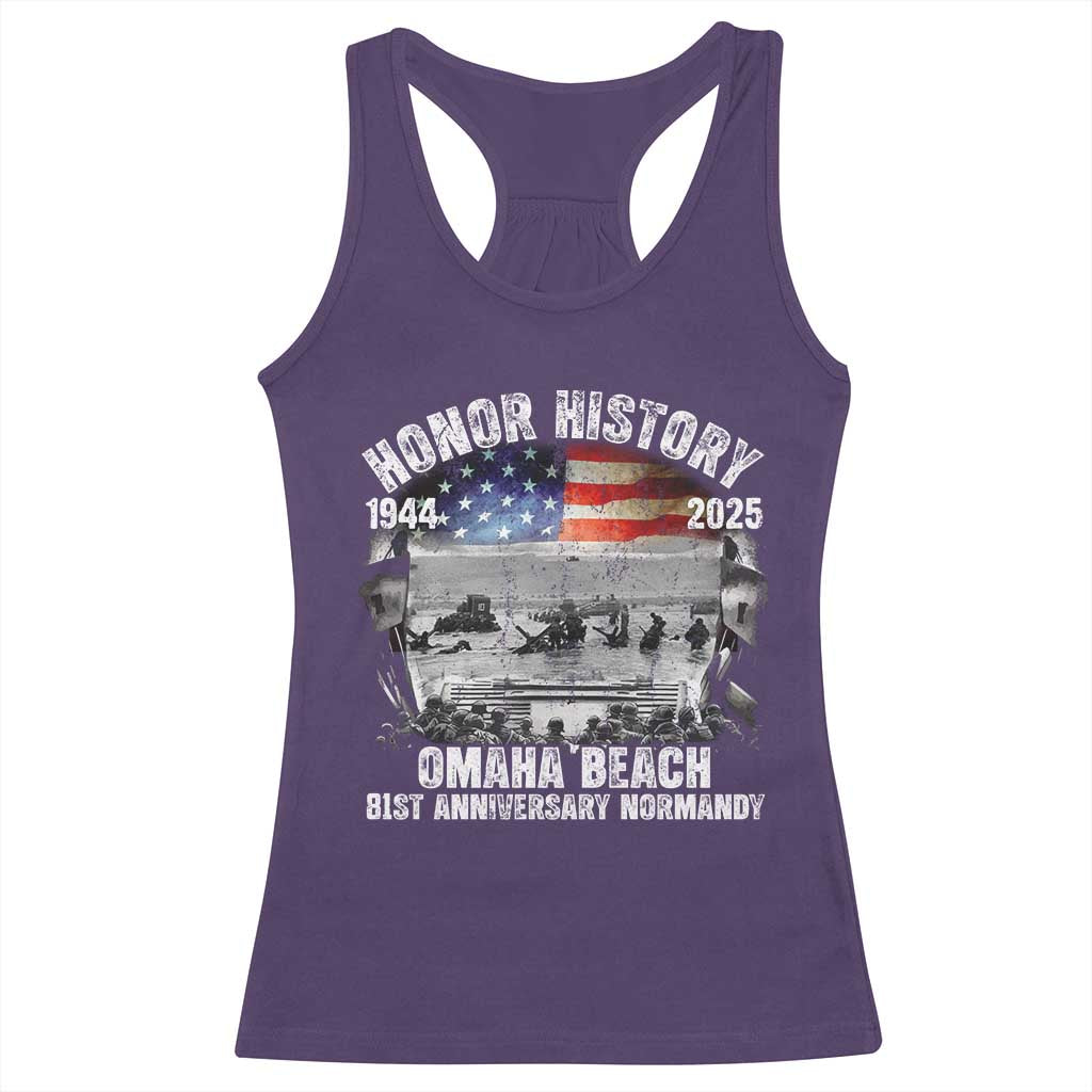 Omaha Beach D Day 81 ST Anniversary Honor History Normandy Racerback Tank Top American Flag WWII TS11 Purple Print Your Wear