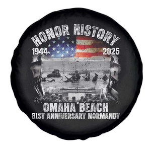 Omaha Beach D Day 81 ST Anniversary Honor History Normandy Spare Tire Cover American Flag WWII TS11 Print Your Wear