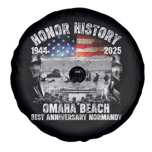 Omaha Beach D Day 81 ST Anniversary Honor History Normandy Spare Tire Cover American Flag WWII TS11 Print Your Wear