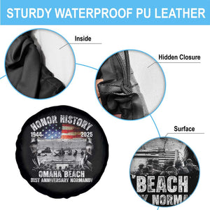 Omaha Beach D Day 81 ST Anniversary Honor History Normandy Spare Tire Cover American Flag WWII TS11 Print Your Wear