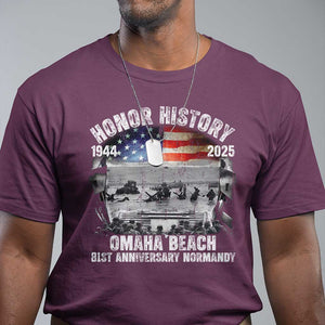 Omaha Beach D Day 81 ST Anniversary Honor History Normandy T Shirt American Flag WWII TS11 Maroon Print Your Wear