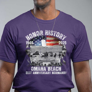Omaha Beach D Day 81 ST Anniversary Honor History Normandy T Shirt American Flag WWII TS11 Purple Print Your Wear